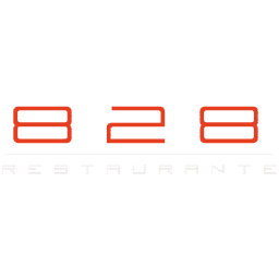 Logotipo de 828 Restaurant ubicado en el footer, con la función de redireccionar a la pagina de 828 Restaurant